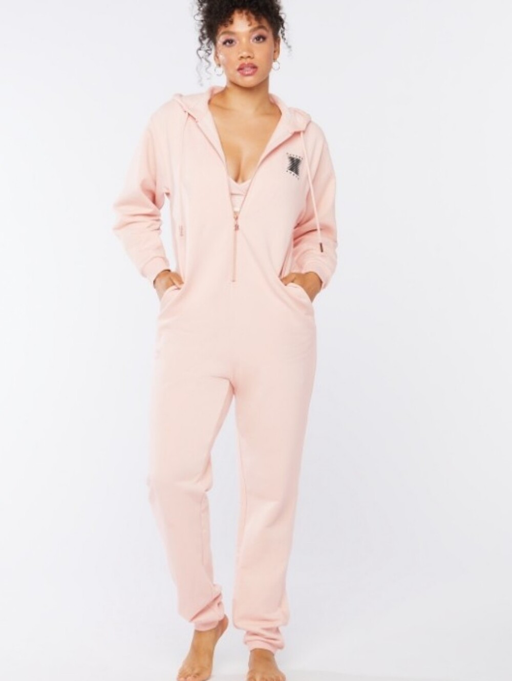 NWT Forever Savage Breast Cancer Awareness Hooded Onesie Sz 20-22